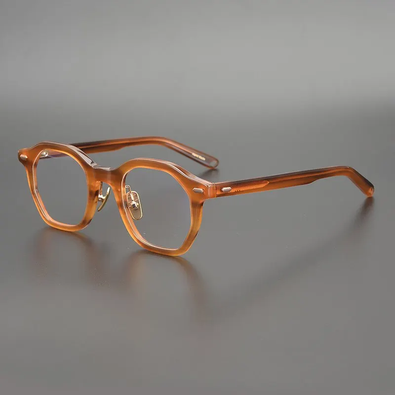 

Vintage celluloid material polygonal eyeglass frames for men and women retro myopia optical prescription reading glasses