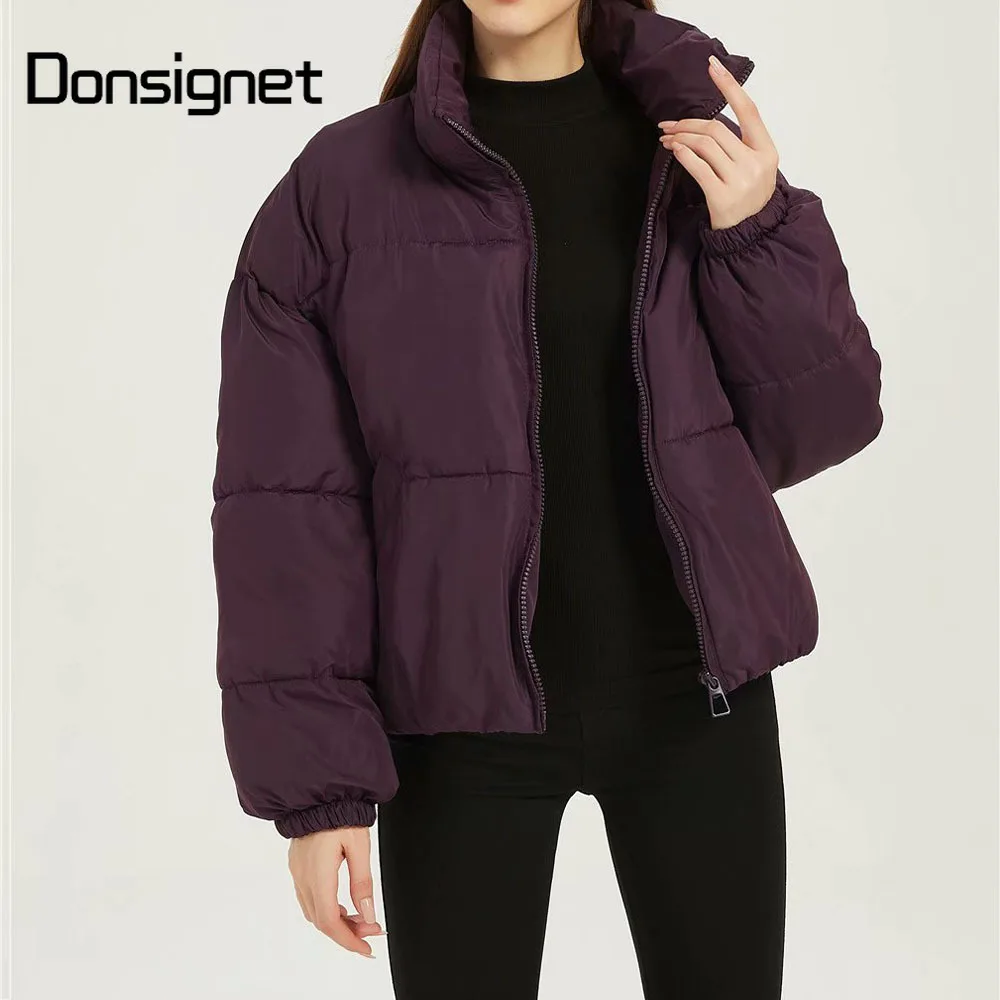 

Autumn Winter New Casual Women Winter Jacket Fashion Vintage Stand-up Collar Loose Thicken Bubble Jacket Women Donsignet