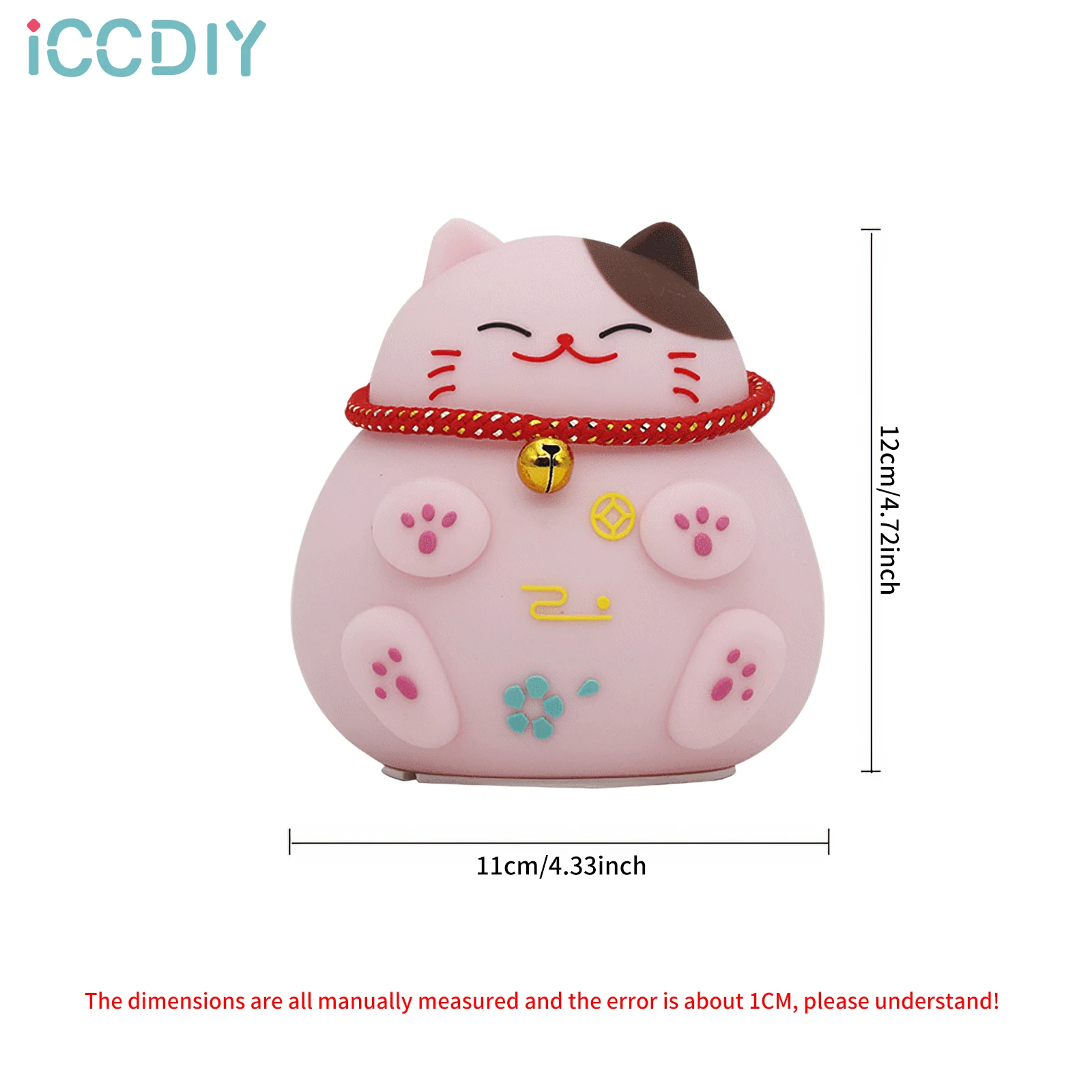 

Lucky Cat Night Light Ambient Reading Lamp with 3 LED Lighting Colors for Living Room Bedside Lamp Fortune Cat Sleep Light