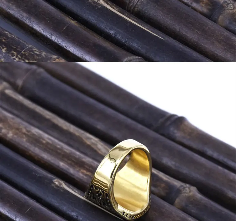 

Wholesale new finger ring jewelry titanium steel figure rings fashion jewelry gold color casting ring for man free shipping