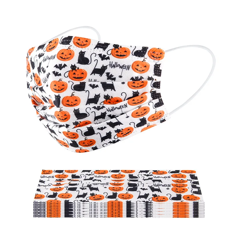 

10pcs Mascarillas De Colores Women Man Solid Mask Disposable Face Mask 3ply Ear Loop Maske For Face Women Halloween Cosplay