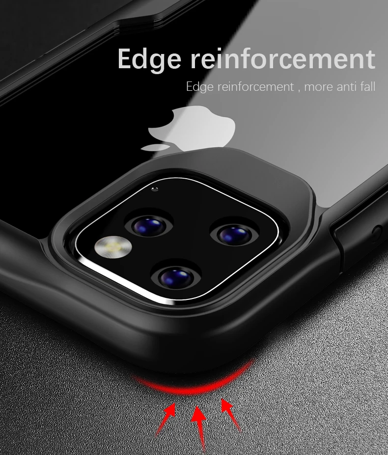 Для iPhone 11 Чехол IPAKY для iPhone 11 Pro чехол силиконовый акриловый Гибридный противоударный Прозрачный чехол для iPhone 11 Pro Max чехол