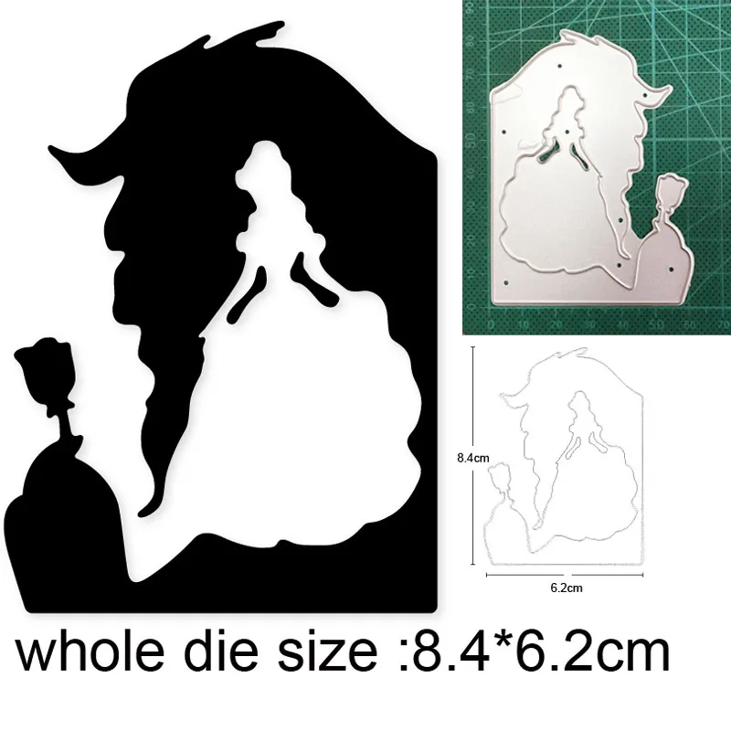 

2021 new metal cutting dies cut die mold Beauty and Beast decoration Scrapbook paper craft knife mould blade punch stencils dies