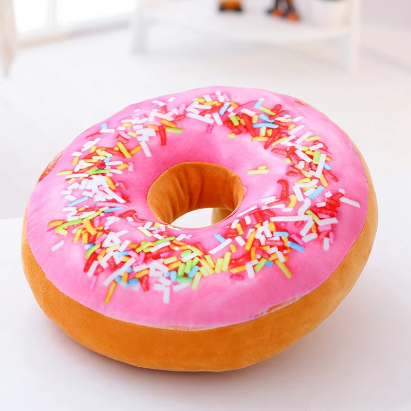

Plush Donuts Pillow Toy Sofa Floor Indoor Seat Cushion Back Cushion Food Pillow Kids Play Reading Car Traveling Pillow 40cm