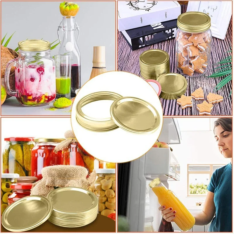 

12 Pcs Mouth Mason Jar Lids and Bands for Mason Jar Wide Mouth,Split-Type Lids Leak Proof and Canning Jar Caps Strainer
