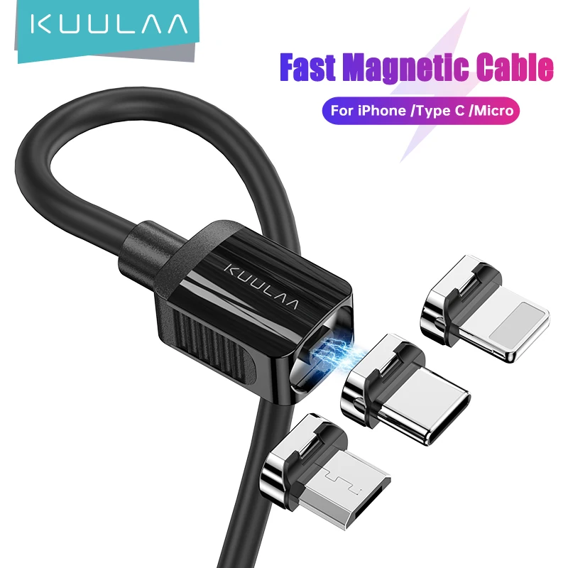 

KUULAA Magnetic Cable Type C USB Micro Cable For iPhone Magnet USB C Cord Data Sync Cable for Samsung Xiaomi USB Charging Wire