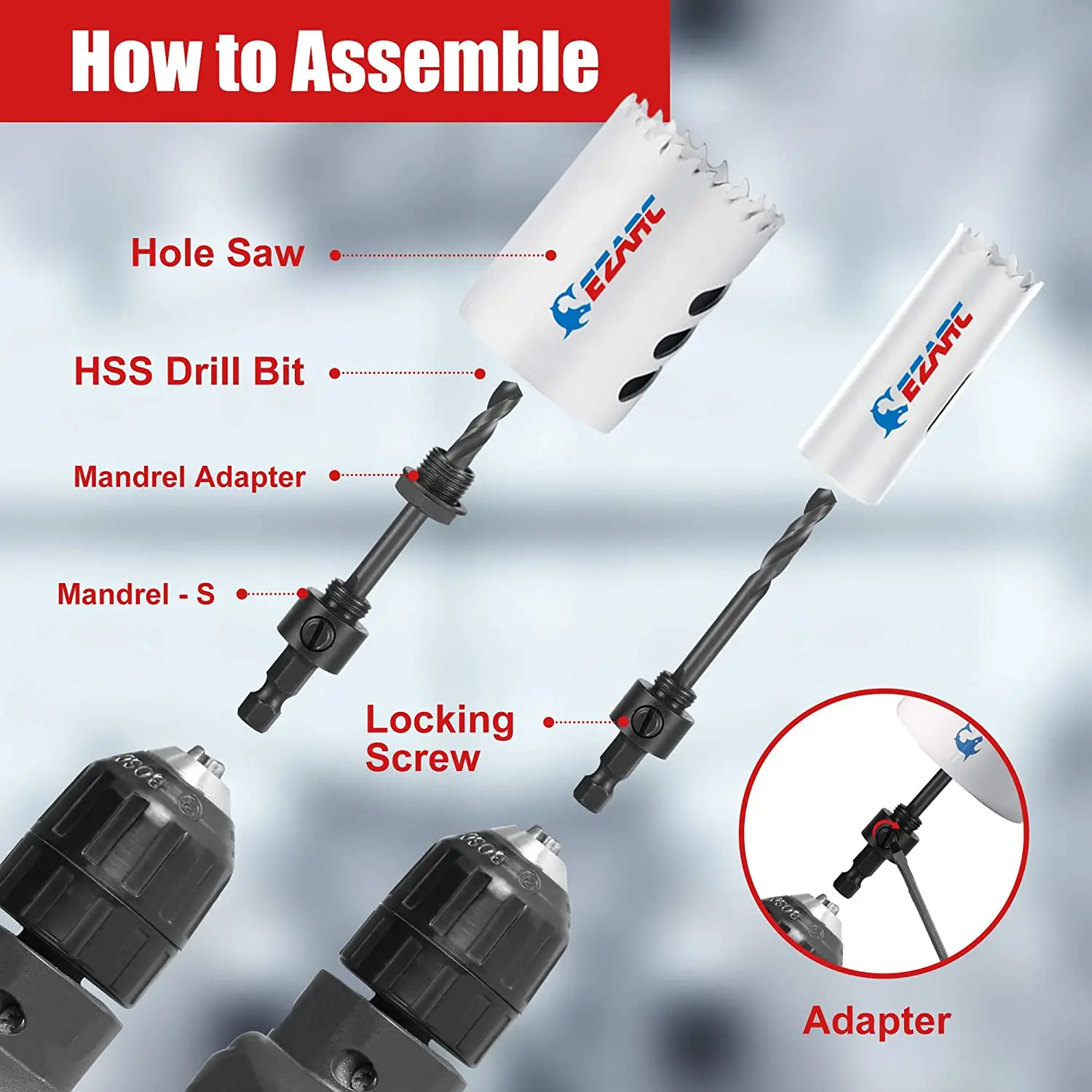 Набор кольцевых пил EZARC из 7 предметов комплект кобальтовых резак для сверления