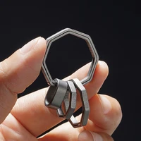 real pure titanium key ring tc4 super lightweight hanging buckle key rings holder toasted blue titanium keychain creative gift