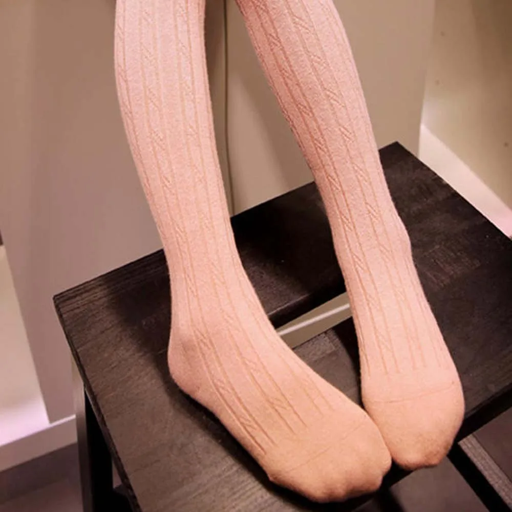 Удобные зимние теплые колготки осенние длинные чулки для девочек милые детские