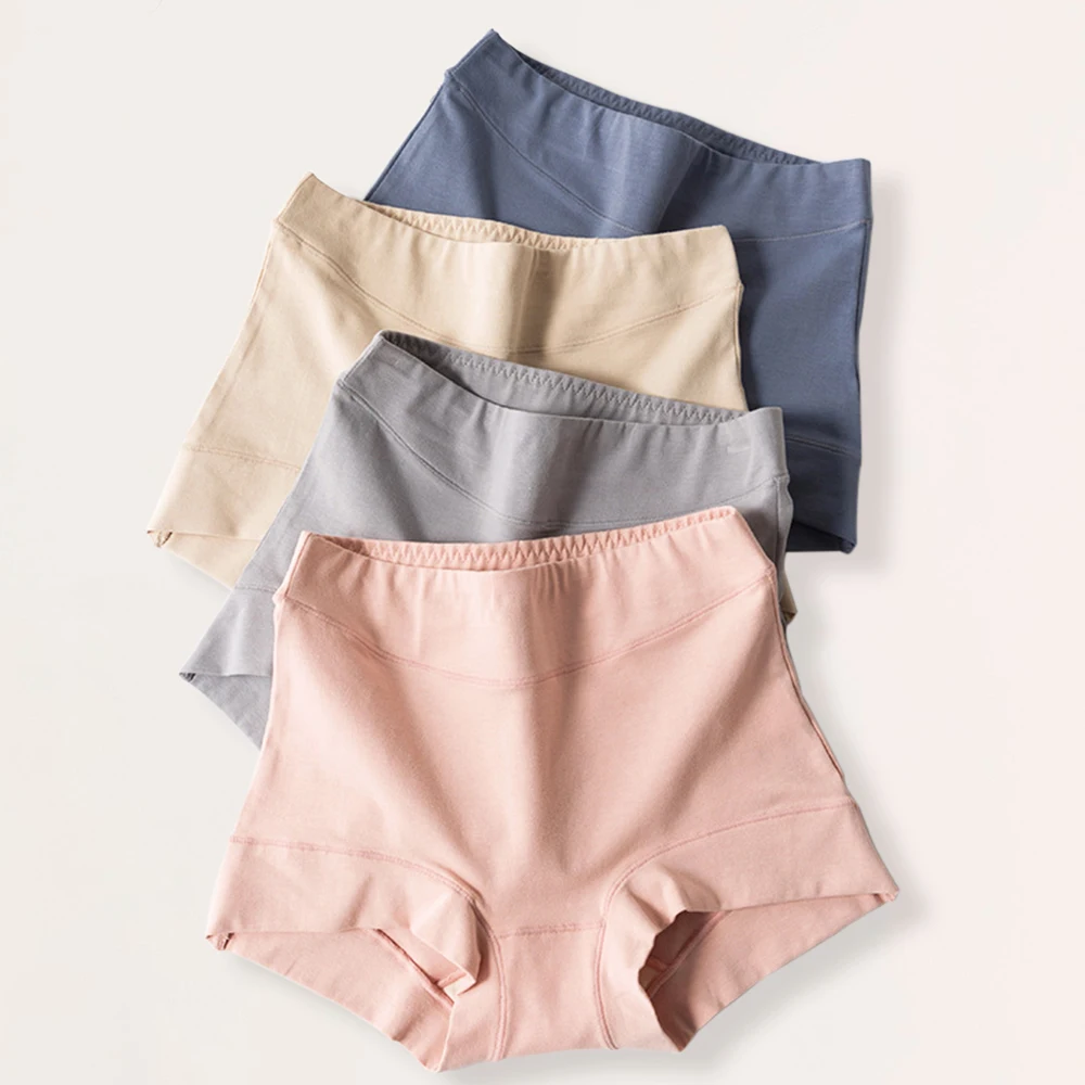 Женские Короткие хлопковые трусы с высокой талией XXXL размера плюс нижнее белье