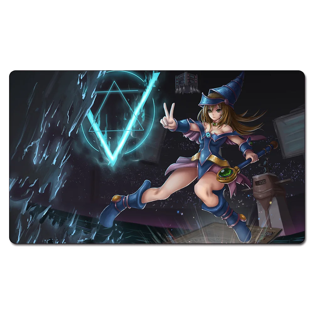 Игровой коврик с изображением белого дракона и темной волшебной девочки YGO/TCG/MTG