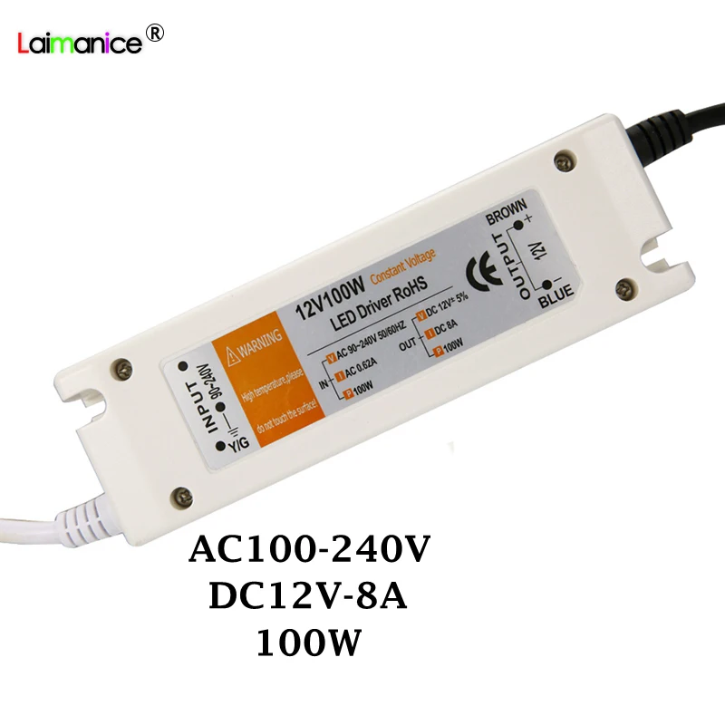 DC12V 18 Вт 36 72 100 Трансформаторы освещения высокое качество светодиодный драйвер