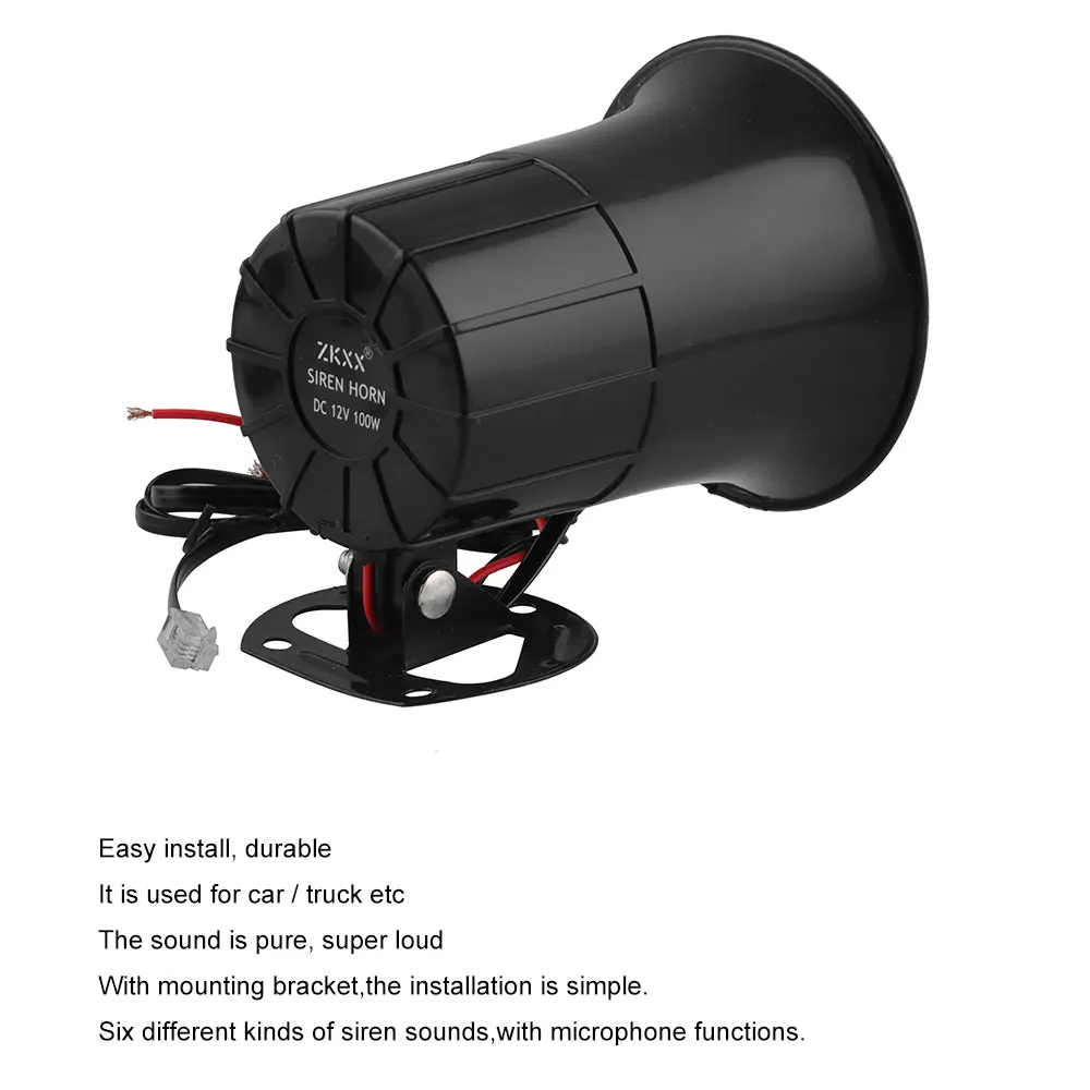 Громкий сигнал для мотоцикла автомобиля грузовика 6 звуков 100 Вт Предупреждение