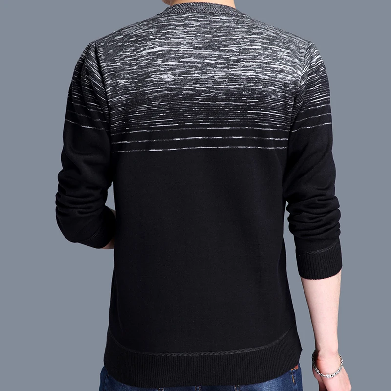 Бренд 2020 повседневный осенне зимний теплый пуловер вязаный полосатый мужской