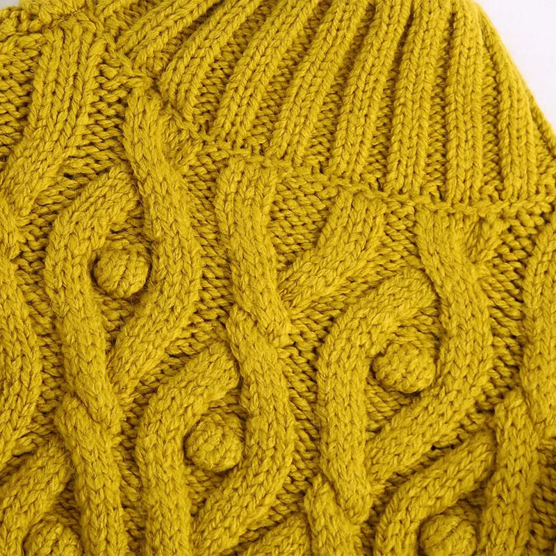 

Elegant With Pompons Round Neck Sleeveless Knitted Vest Women's Coat Vintage Twist Weaving Fashion Vest Chic Tops Female