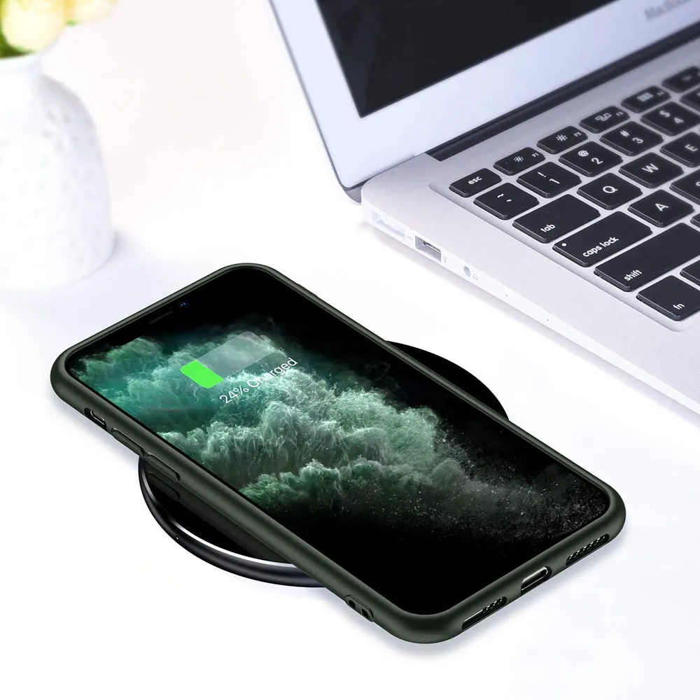 Matte Case For Apple iPhone 11 Pro Max X XS XR 8 Plus 7 6 6S iPhone11 Shockproof Cover Green with Wrist Strap Phone Aceessories | Мобильные