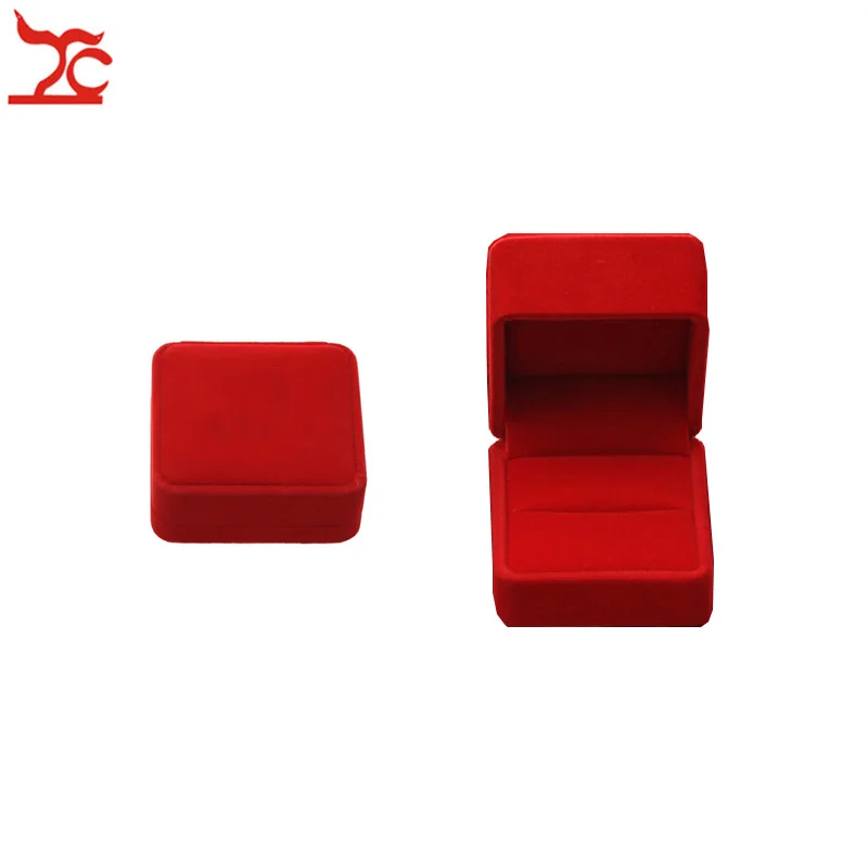 Ring Box Качественный чехол для хранения свадебных ювелирных изделий, изумительный красный бархат, кольцо, серьги, ожерелье, кулон, браслет, органайзер для хранения, подарочная коробка - Цвет: Ring Box