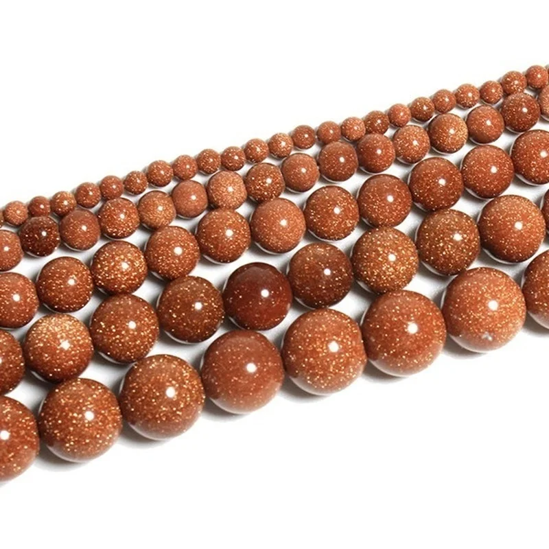 

Golden Sandstone Beads 4/6/8/10mm Natural Loose Spacer Bead for Jewelry Making DIY Creative Bracelet Accessories