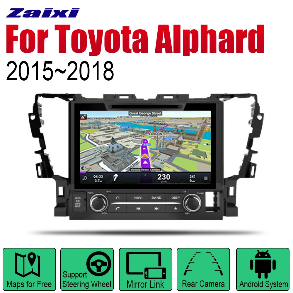 Автомагнитола 2 Din на Android DVD проигрыватель для Toyota Alphard 2015 2016 2017 2018 автомобильный
