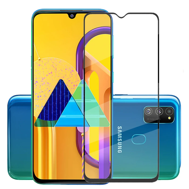 For Glass Samsung Galaxy M31 Screen Protector Tempered Full Cover+Clear TPU Case M10S M10 M20 M30 M40 M30S | Мобильные телефоны и