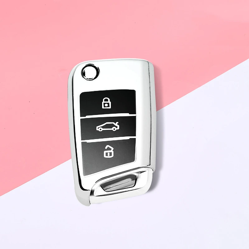 Новейший мягкий ТПУ чехол для автомобильного ключа держатель Volkswagen VW Golf 7 mk7 Seat Ibiza