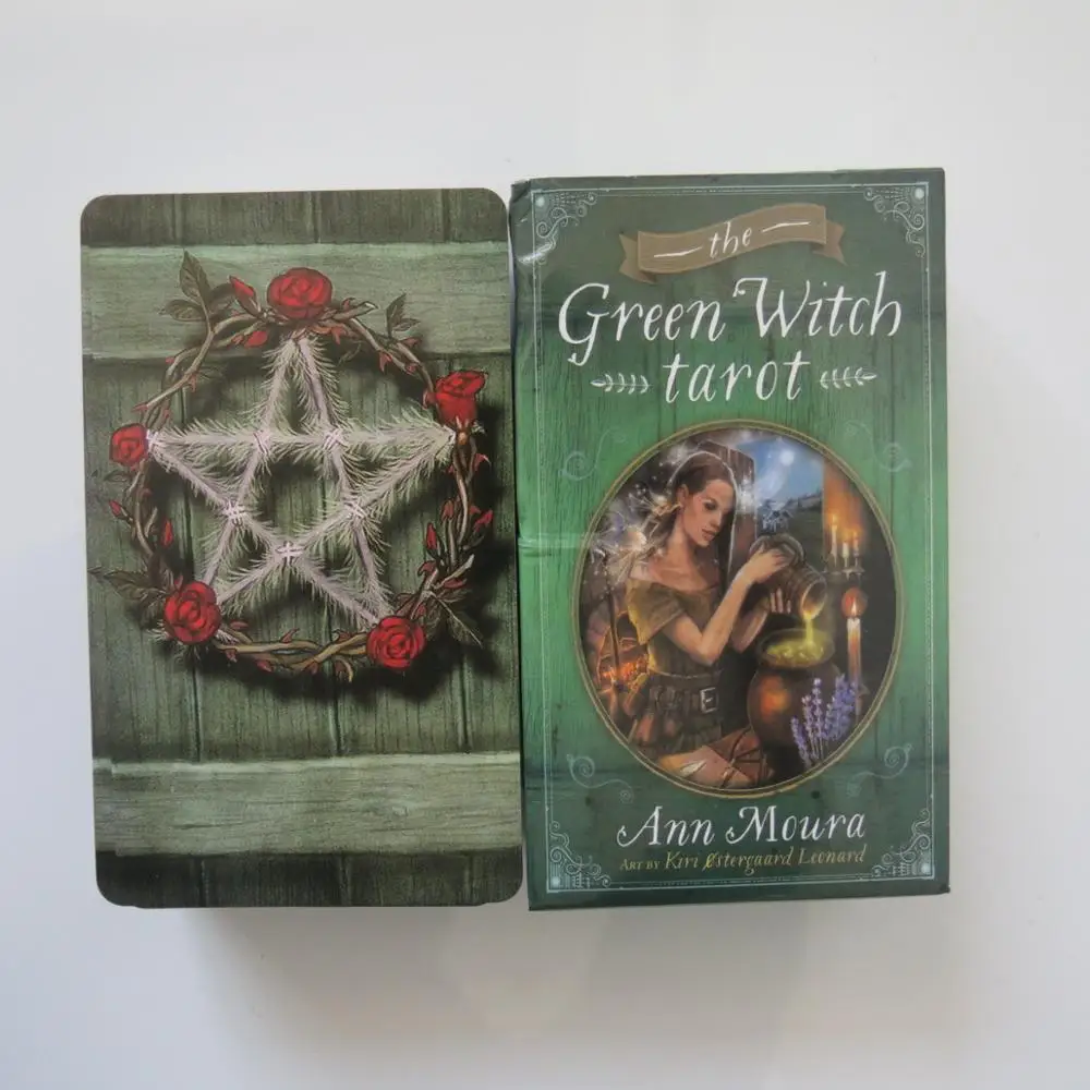 Cartas de oráculo de baraja de Tarot para mujeres y niñas, cartas de tarot de bruja verde misteriosa, juego de mesa, novedad