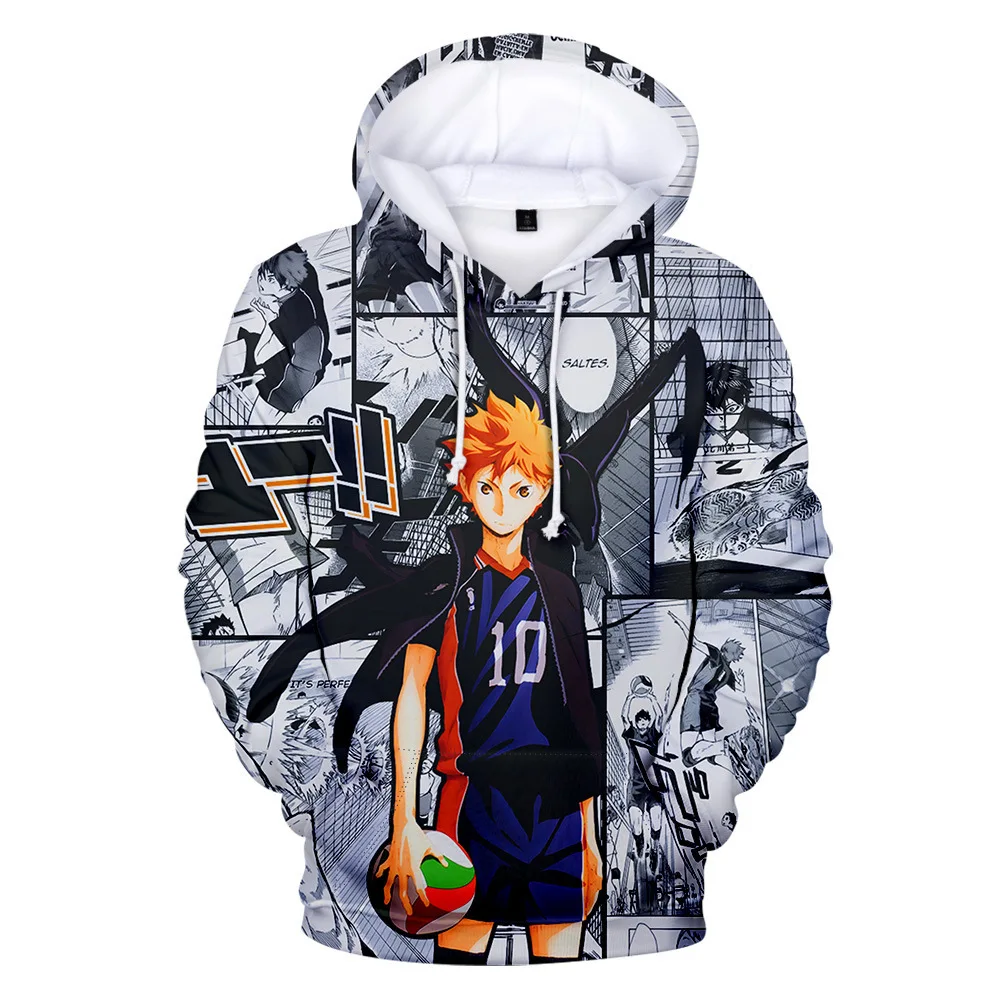 

Volleyball Juvenile! Character Clothing 3D Digital Color Printing Hoodie Sports Casual Pullover Hooded Sweatshirts