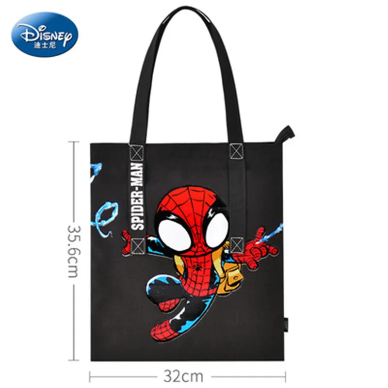 

Disney cartoon Canvas Bag for Primary and Secondary School Students Spiderman Cartoon Tote Bag Storage Bag Waterproof Handbag