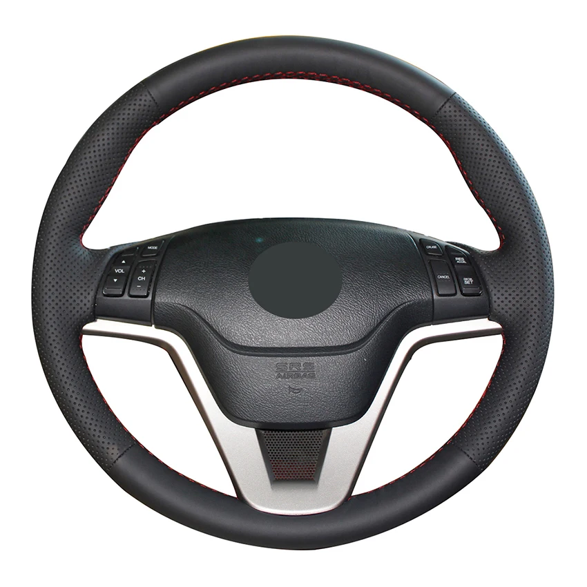 

Hand Sew Black Genuine Leather Comfortable Breathable Car Steering Wheel Cover for Honda CR-V CRV 2007 2008 2009 2010 2011
