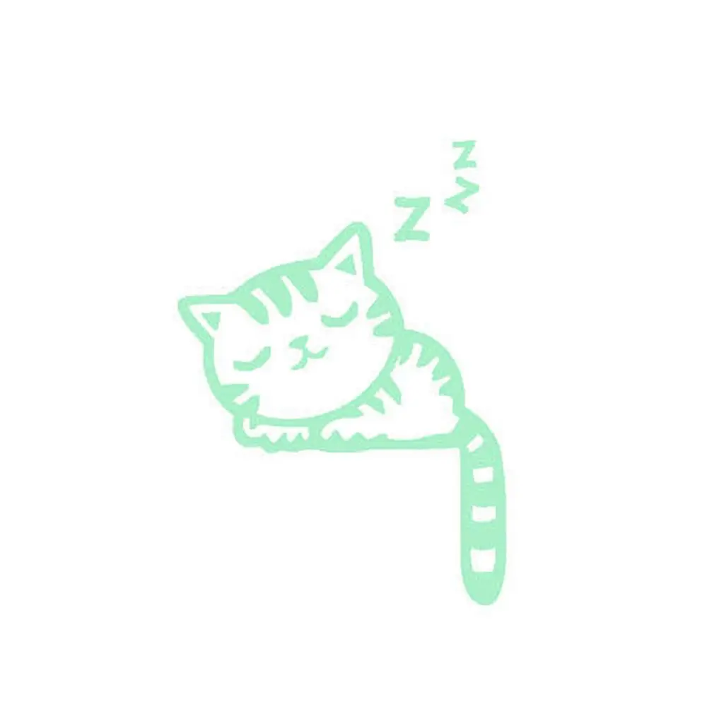 Милая светящаяся наклейка с кнопкой повтора кошка переключатель светящиеся в