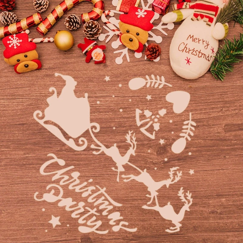 

Christmas Drawing Template Stencil Painting Scrapbooking Embossing DIY Art Craft