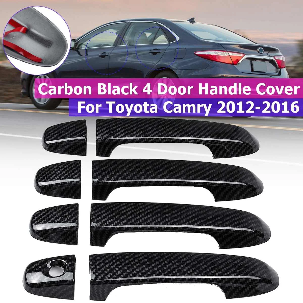 Чехлы на ручки дверей для Toyota Camry 2012 2013 2014 2015 2016 8 шт. 1 комплект хромированный