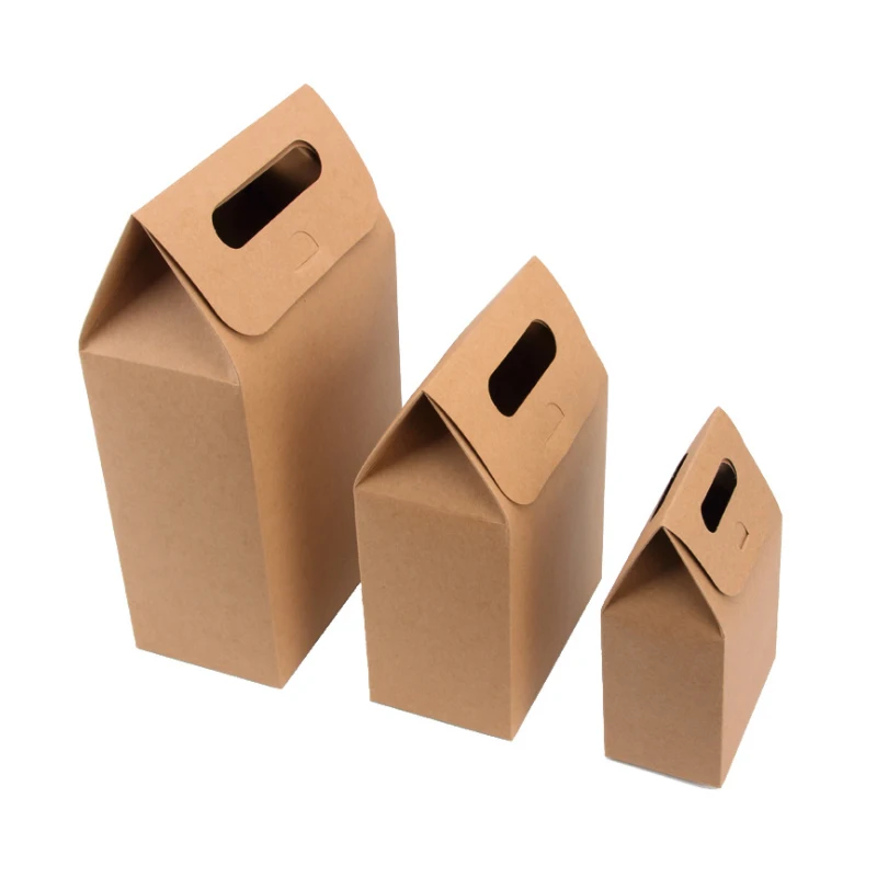 30 шт./лот коричневый и белый пакет из крафт-бумаги пустые подарочные коробки на