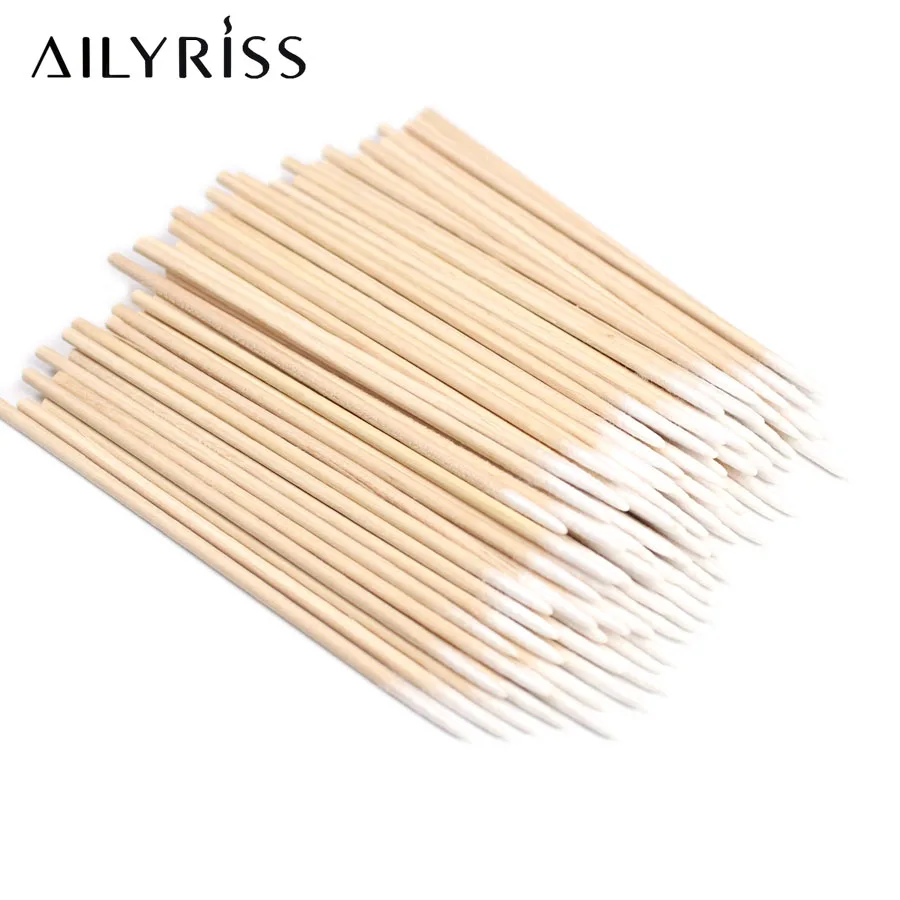 300PCS 7cm Wood Cotton Swab Cosmetics Permanent Makeup Health New Ear Jewelry Clean Sticks Buds Tip Head |