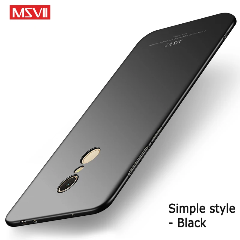Redmi 5 Plus чехол Msvii Тонкий матовый чехол для Xiaomi Redmi 5a чехол Xaomi Global PC чехол для Xiaomi Redmi 5 Plus Pro чехол для телефона s - Цвет: Simple Black