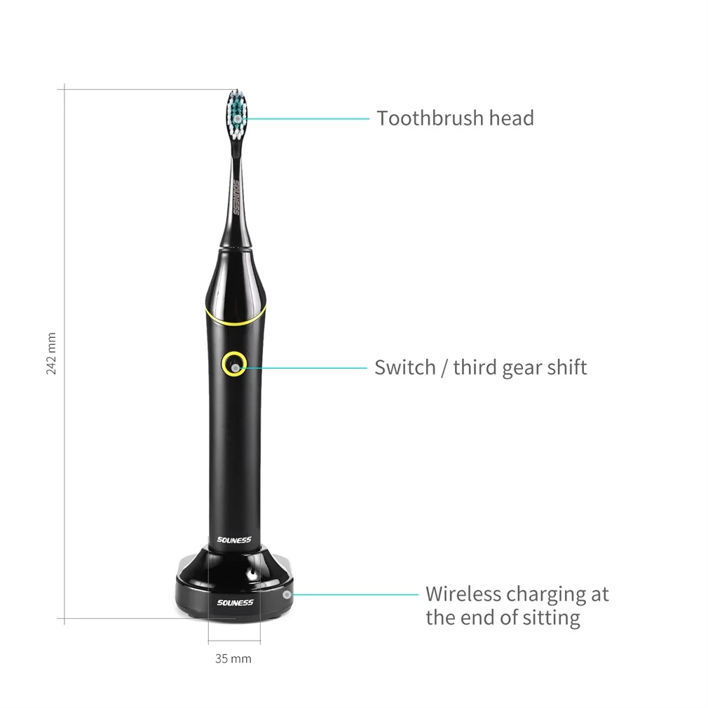 

SN601 Sonic Electric Toothbrush Waterproof Anti-Slip Plaque Control Rechargeable Tooth Brush Dental Care Home Care
