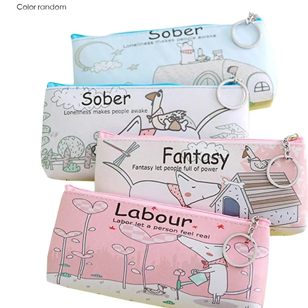 4 шт. чехол для карандашей с милой собакой из искусственной кожи мультяшный