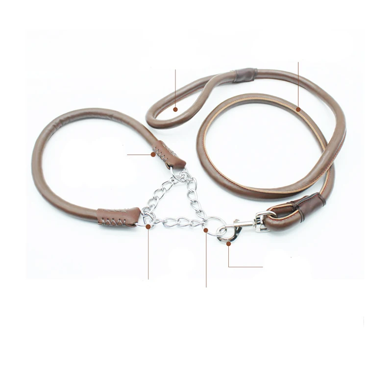 Поводок для домашних питомцев натуральная кожа трос из воловьей кожи цепочка