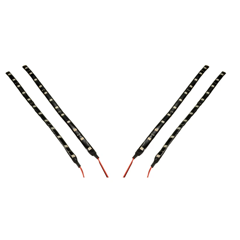 

4 Pcs 5050 SMD 12 LED IP65 Waterproof Flexible Strip Light 12V 3W For Car Home 30Cm, 2 Pcs White & 2 Pcs Blue