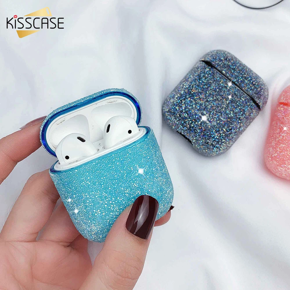 Чехол для Airpods роскошный жёсткий чехол с блестящими бриллиантами беспроводной