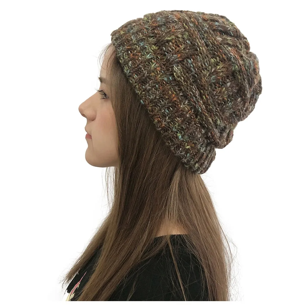 Женская модная повседневная шапка разноцветная уличная вязаные крючком шапки 2019