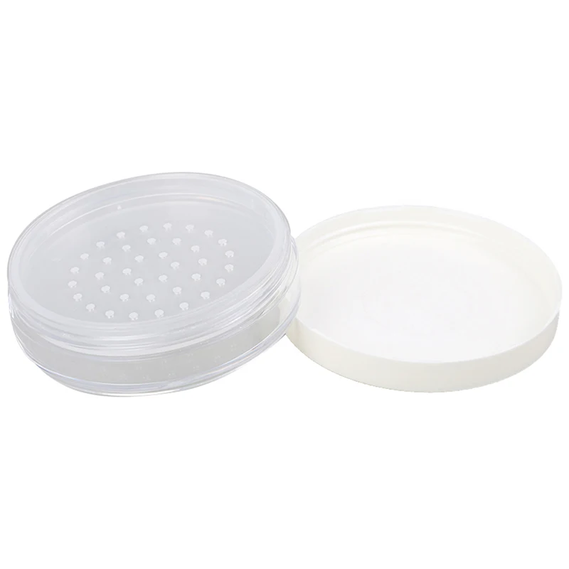 

8ml Clear Plastic Empty Loose Box Reusable Makeup Cosmetic Container Cosmetic Jar Pot White Cap Empty Loose Powder Box