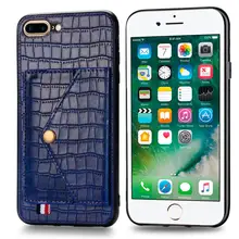 for iphone 6 6 plus Alligator case can absorb card storage bracket function half package mobile phone case for iphone 7 plus