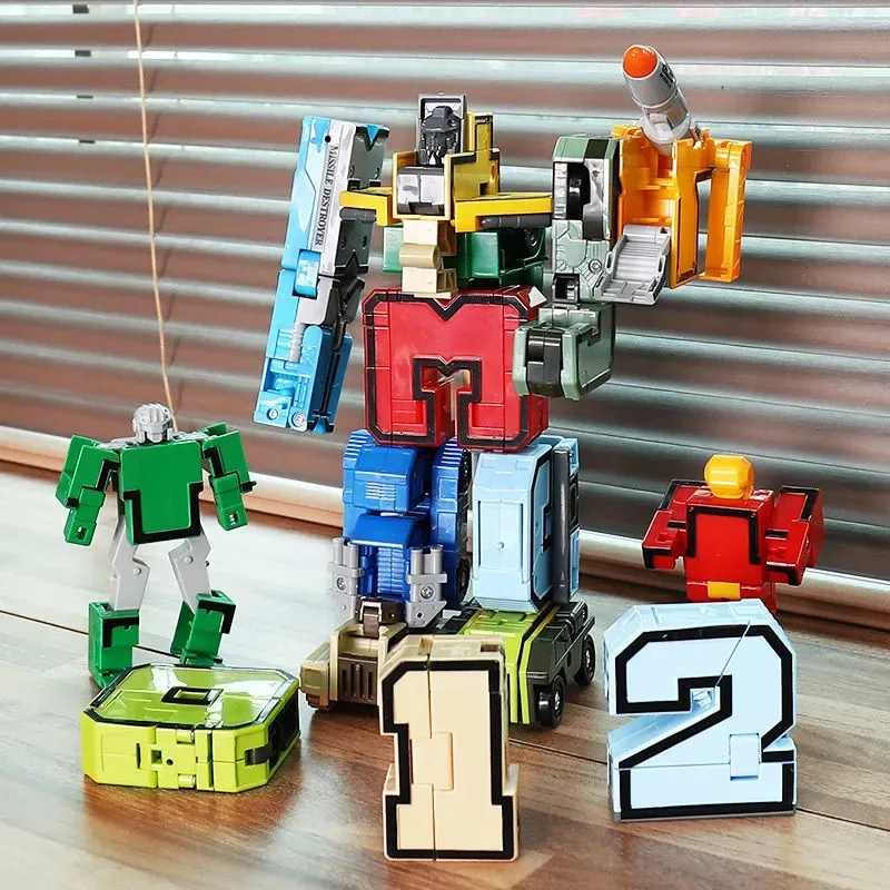 Learn digital DIY creative education block assembly action figure deformation number robot children's toys | Игрушки и хобби