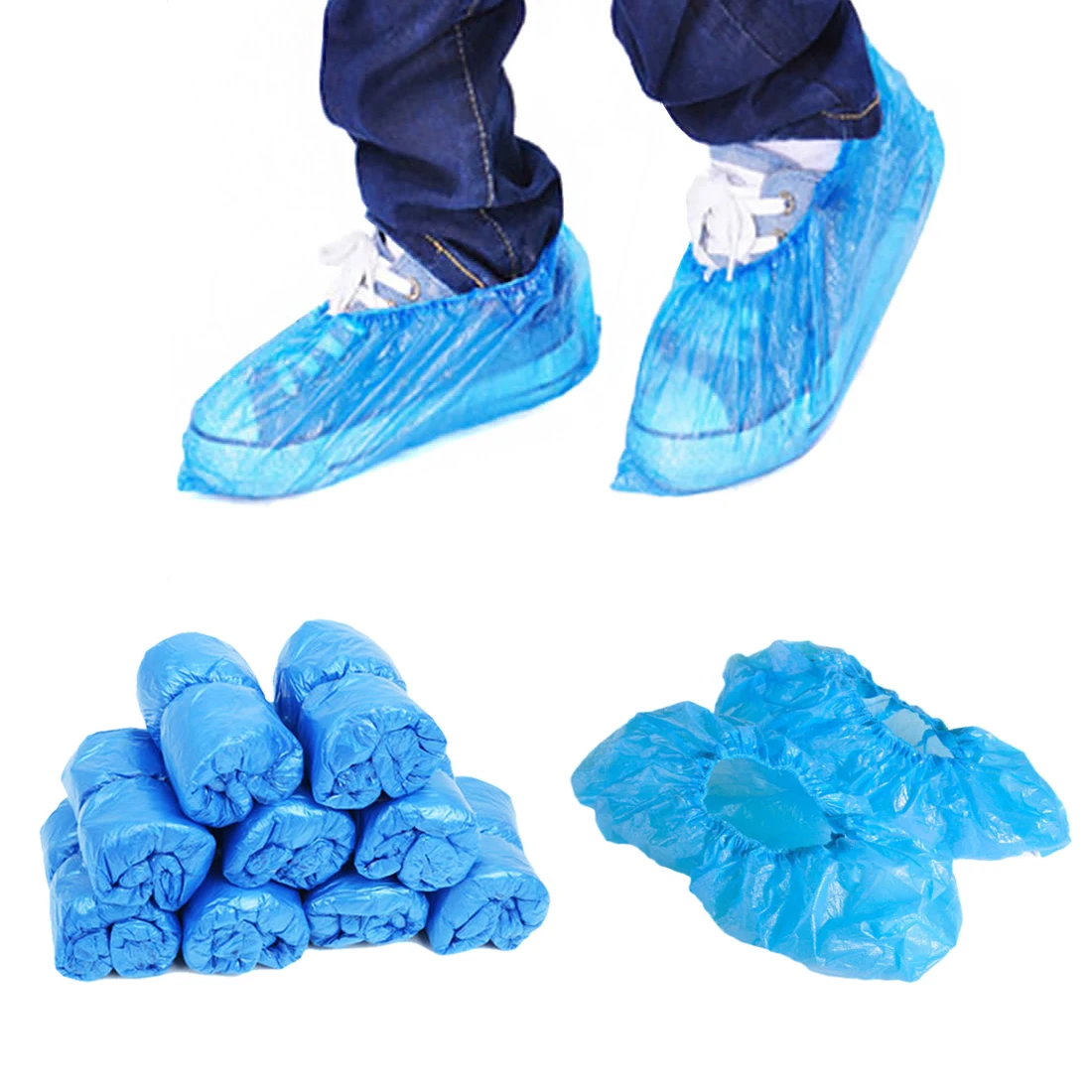 

100pcs Home Office Dust-proof, Anti-skid, Waterproof Boot Cover Disposable Plastic Shoe Covers Safety Protection of Home Hotel