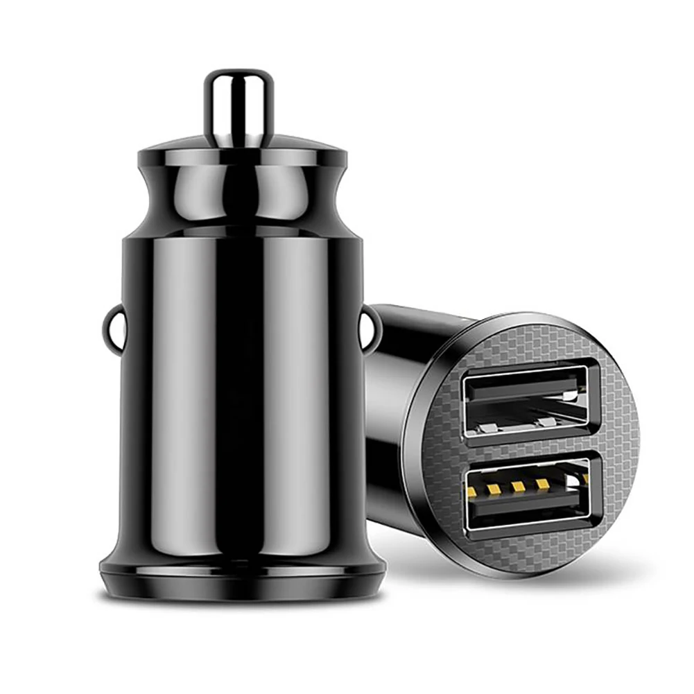 Мини Dual USB автомобиля 12V Зарядное устройство 3.1A Быстрая зарядка 2 Порты и разъёмы