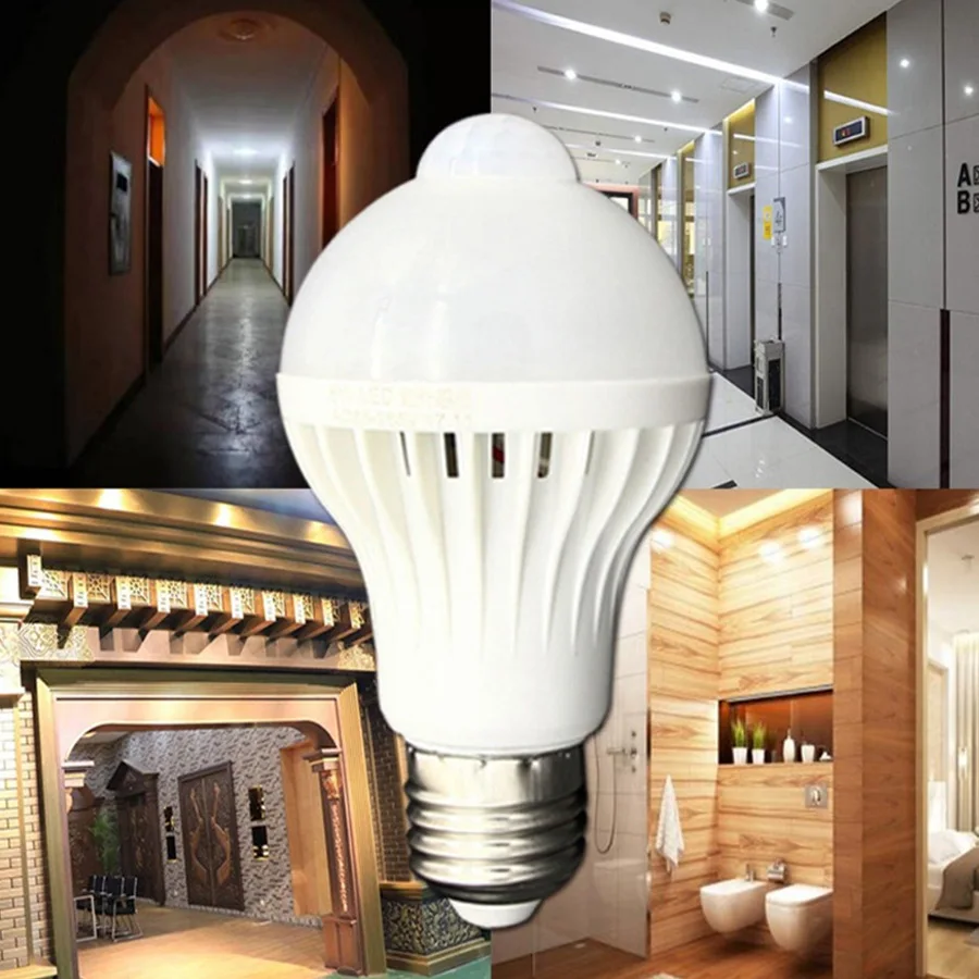 Светодиодный светильник E27 с инфракрасным датчиком движения 5 Вт 7 9 Вт|bulb 5w|sensor
