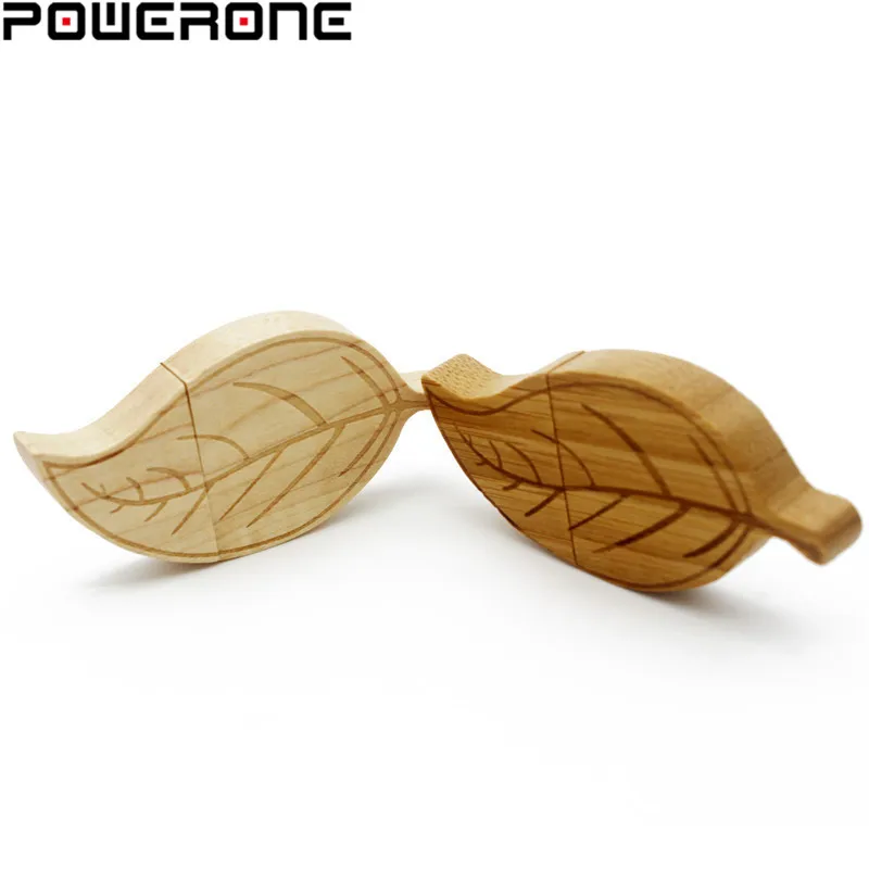 USB флеш накопитель POWERONE с деревянными листьями 4/16/32/64 ГБ|32gb memory stick|memory stickwooden leaf usb |