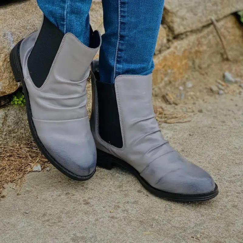 Women Knee High Boots  Low Heels Booties Plus Size Gladiator Pu Leather Knight Shoes Woman