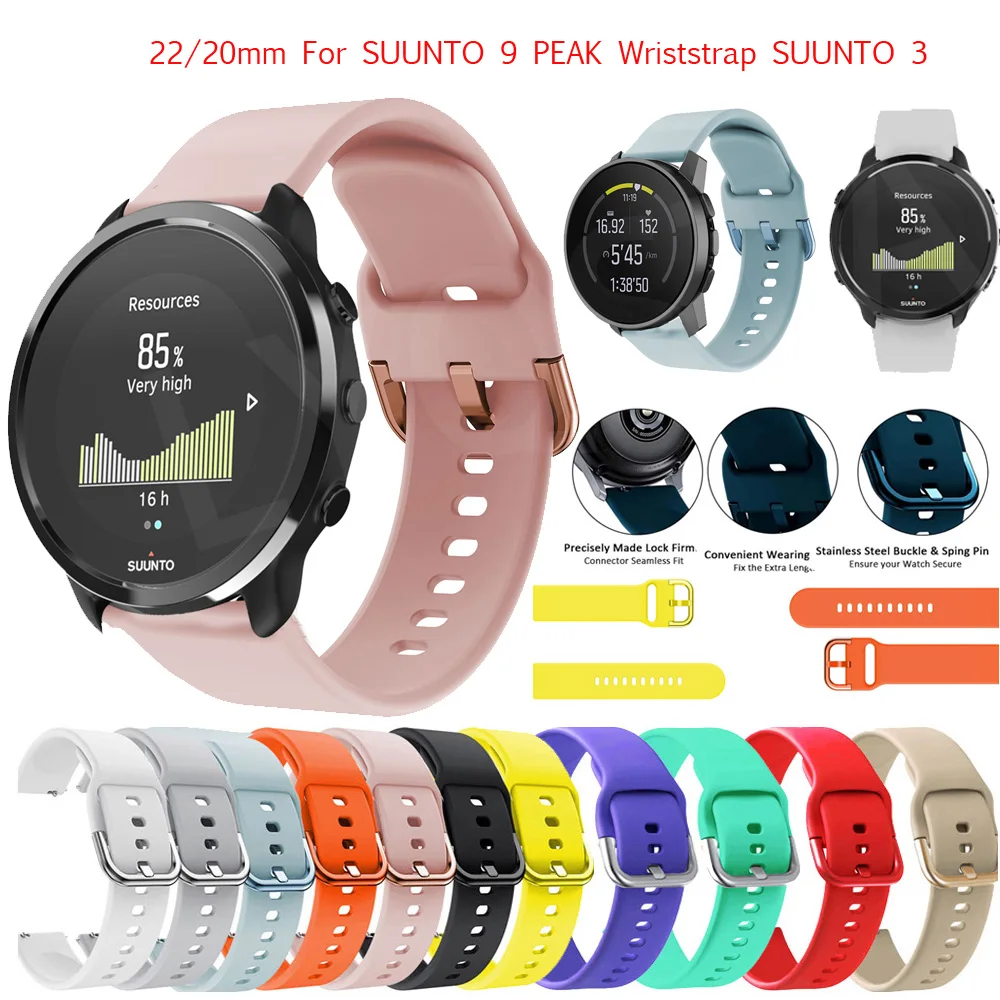 

Soft Silicone Watchband For SUUNTO 9 PEAK Wriststrap SUUNTO 3 Watch Strap Wrist Band Bracelet Wristband Replace Accessories